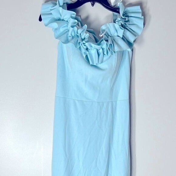 AQUA Ruffled Off The Shoulder Formal Dress, gown evening dress size 8 - Picture 9 of 10